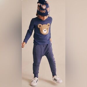 Huxbaby Slouchy Trackpants with Pockets in washed Navy